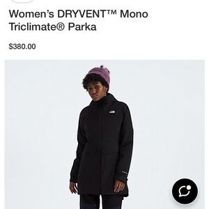 The North Face Women's Black 2-1 coat— outside shell and thermoball puffer